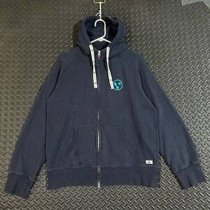 Roots73 Canada Men's Navy Full Zip Hoodie Sweatshirt Large‎ Fleece Lined Logo